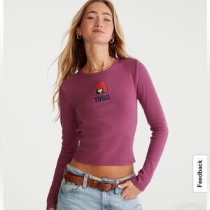 NWOT Peanuts® | Aéropostale Long Sleeve Woodstock 1950 Baby Tee Women L
